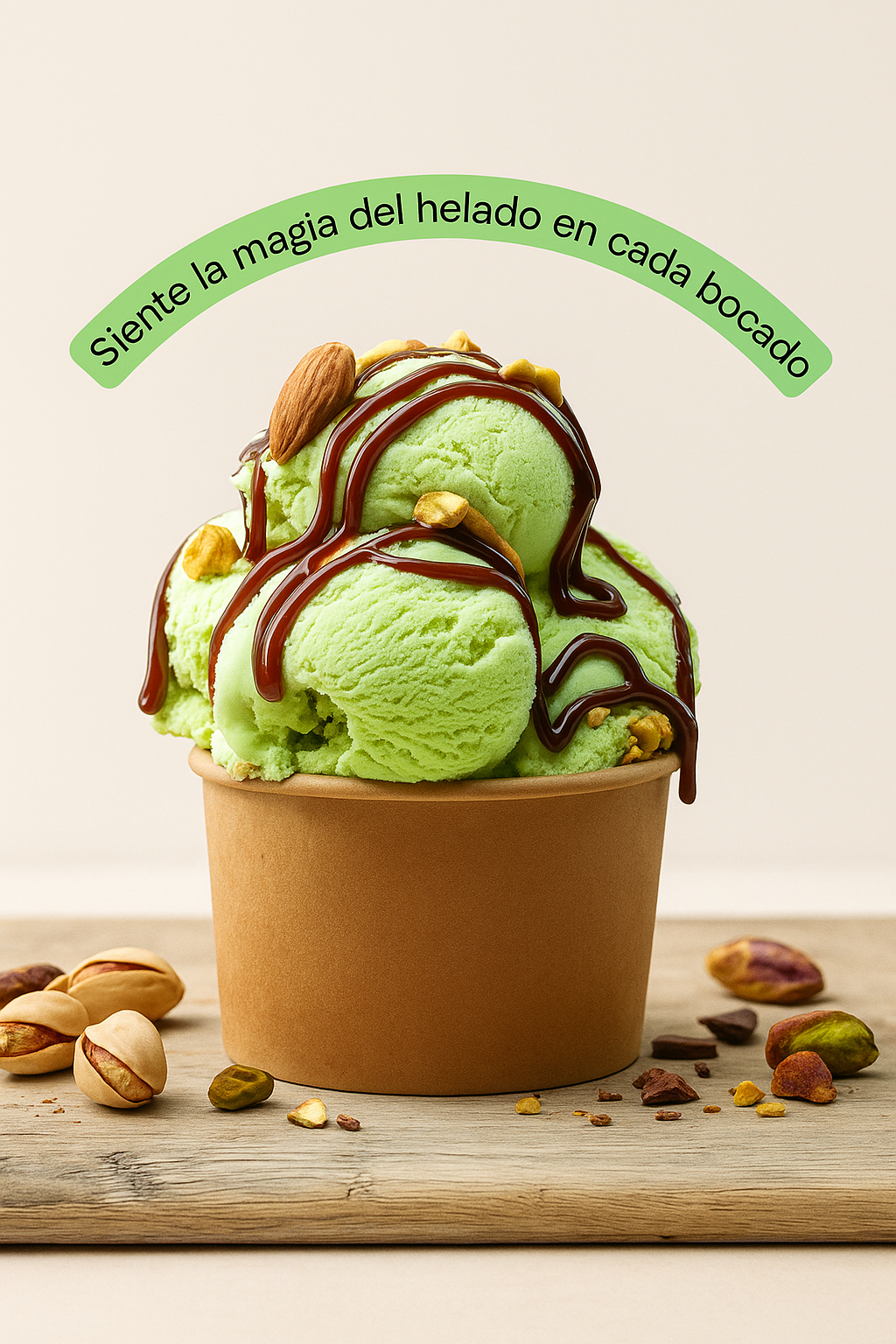 Vitrina de helados artesanales